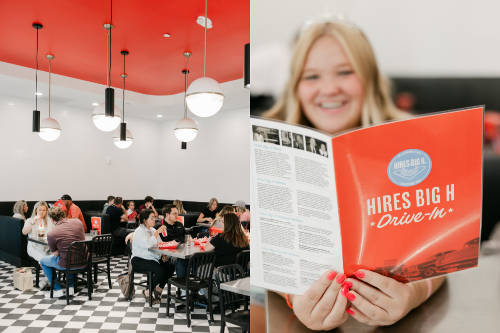 Residents of Daybreak eating lunch at Hires Big H Restaurant